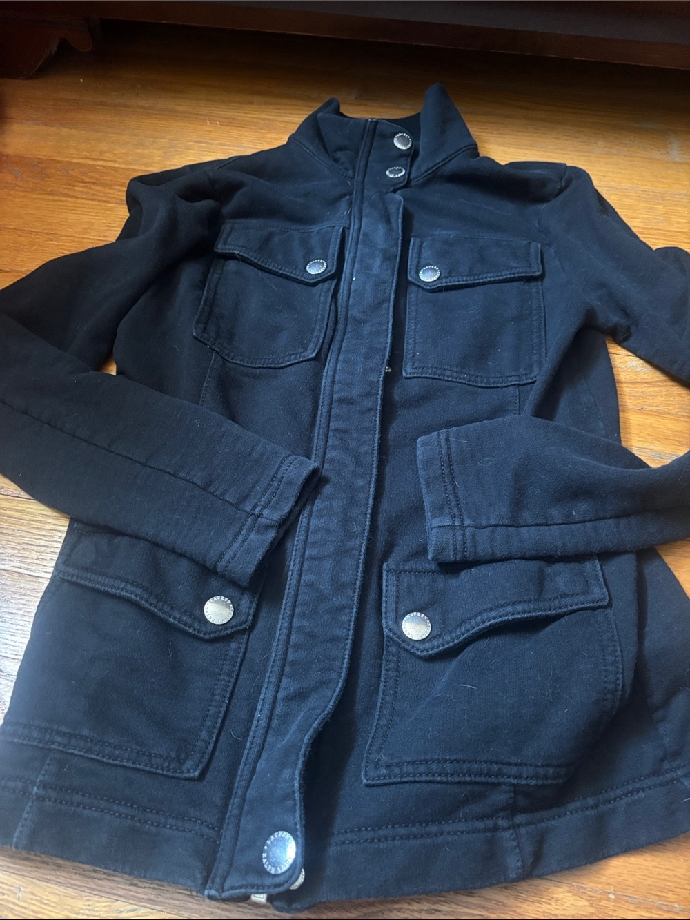 Ralph Lauren Black Utility Field Jacket with Snap Pockets
